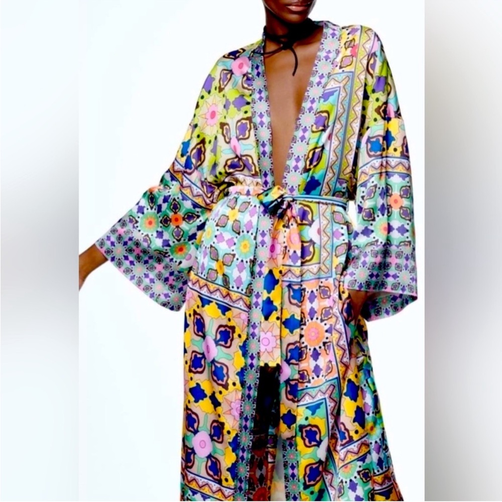 NWT - Zara Printed Kimono - XS/S - Blogger Fave - Picture 9 of 11